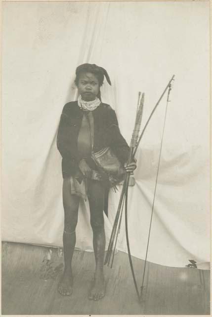 Young man with bow and arrows