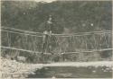 Bridge made of rattan and poles