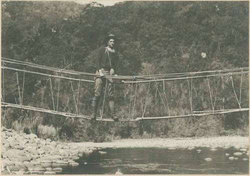 Bridge made of rattan and poles