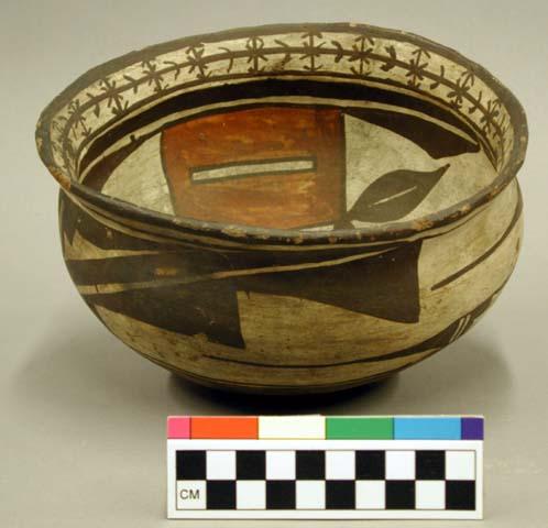 Bowl, flare rimmed, polychrome geometrics