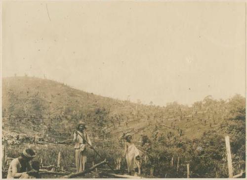 Subanos planting rice in clearing