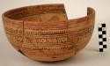 Mora polychrome pottery vessel - restored