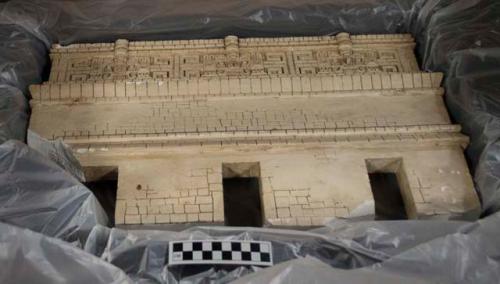 Model of La Casa Colorado, Chichen Itza, Yucatan, Mexico, box of broken pieces