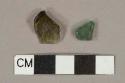 Glass, curved, olive (1) and green (1), fragments