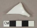 White milk glass vessel body fragment, undecorated