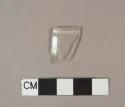 Glass, curved, clear, rim, fragment