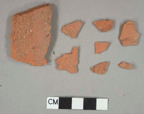 Ceramic, redware, architectural, roof tile, fragments