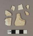 Undecorated whiteware body sherds, two sherds crossmend