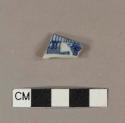 Blue hand painted porcelain base sherd