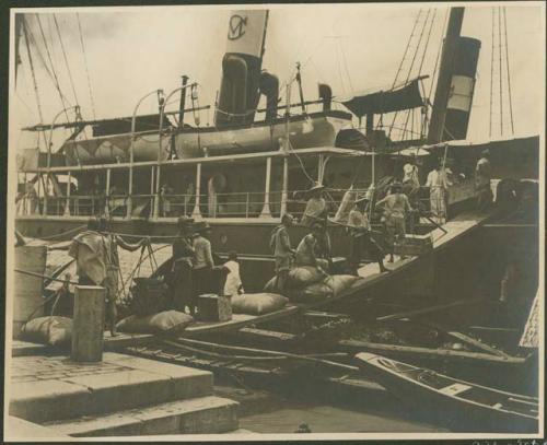 Loading boat with cargo