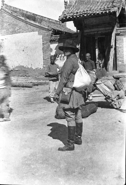 Janet E. Wulsin with rucksack or backpack