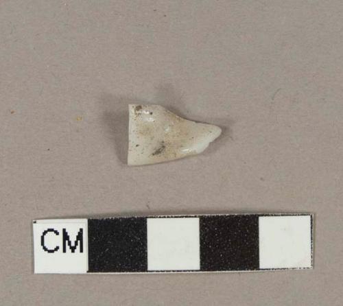 White milk glass vessel body fragment