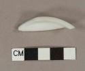 White undecorated milk glass vessel body fragment, likely jar cap