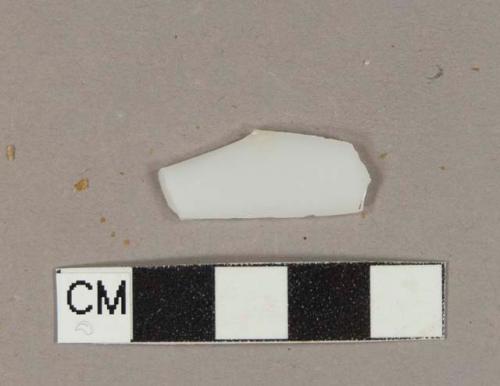 White undecorated milk glass fragment