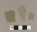 Olive green flat glass fragments