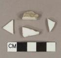 White undecorated porcelain vessel body fragments