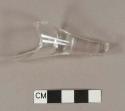 Colorless glass stemware fragment