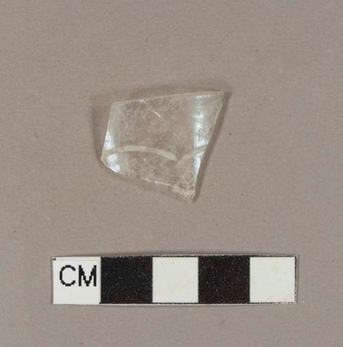 Glass, rim fragment; clear leaded, acid etched;crossmends with (2008.22.1247)