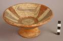 Polychrome pottery bowl, annular base, scorpion pattern