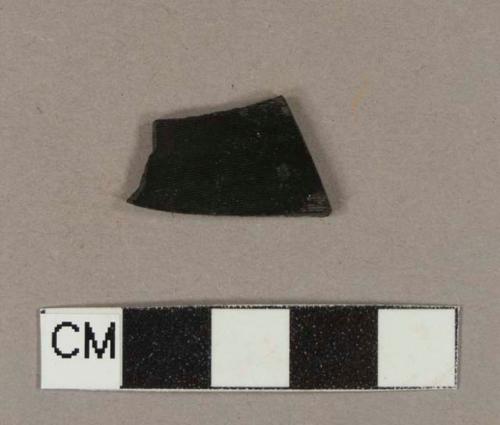 Black plastic record fragment