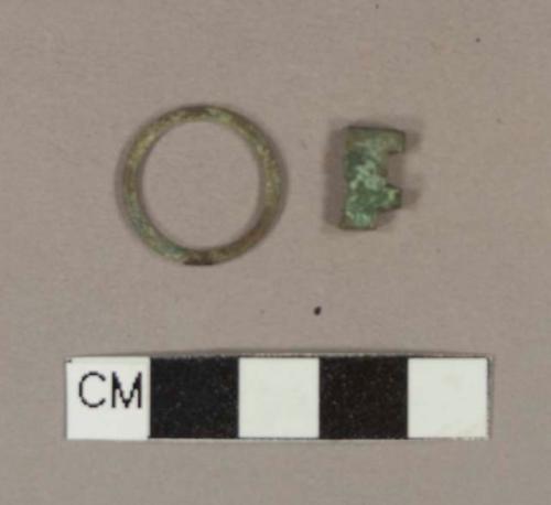 Brass key fragment and ring