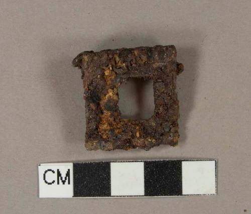 Ferrous metal square hinge fragments