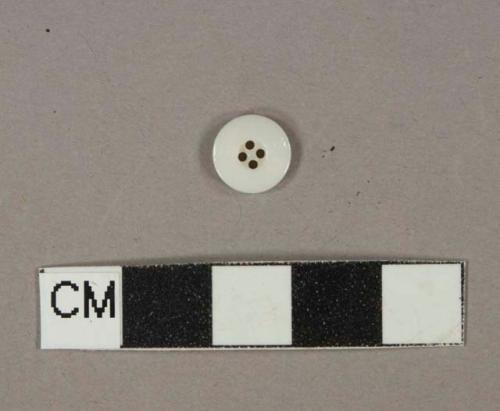 White porcelain 4-hole button