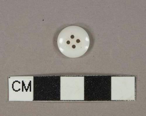 White porcelain 4-hole button