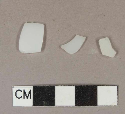 White milk bottle glass fragments