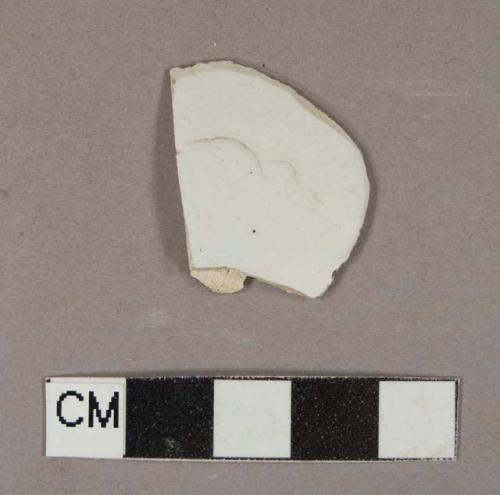 Blue decorated whiteware body sherd