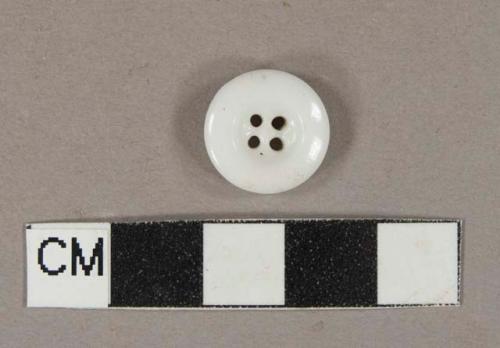 White four-hole porcelain Prosser button