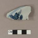 Blue hand painted porcelain base sherd