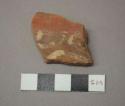 Cusipata white on red painted potsherd