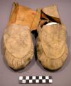 Pair of unfinished elk skin moccasins