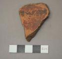 Black on red painted Inca (?) potsherd - no incision