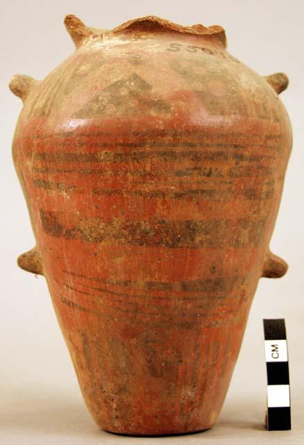 Jar with two perforated ears upon either side