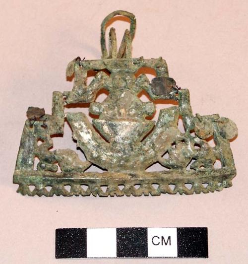 Large repousse silver ornament