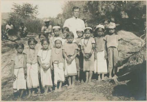 School girls with teacher at Danglas