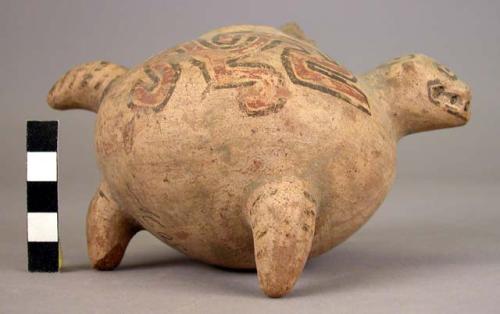 Pottery vessel, tripod, animal