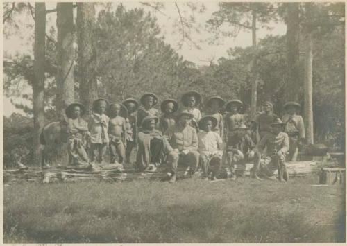 Group of men with Dean Worcester near top of Mount Pico de Loro