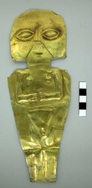 Human figure, female, of sheet gold