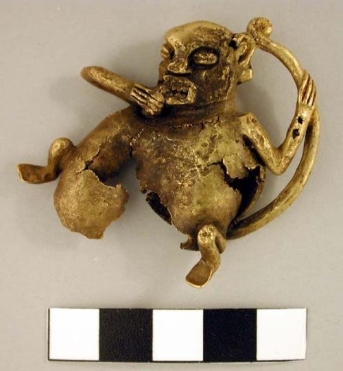 Gold monkey pendant