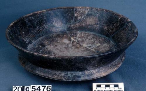 Blackware incised pottery dish 1