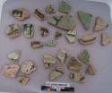 27 potsherds - Graffito I glaze