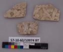 3 potsherds - stamped bisque ware