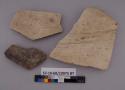 3 potsherds - bisque ware plain