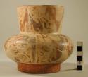 Ceramic jar, polychrome, ring base,