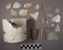 Mug; Plate fragment; Key; Cleaver