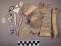 Bone, metal, and ceramic fragments
