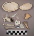 Ceramic, kaolin pipe fragments, shell, bone & glass fragments
